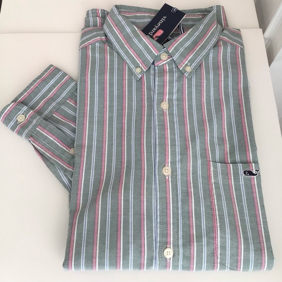 Vineyard Vines Mens Striped Oxford Stretch Long Sleeve Button Down Shirt NWT - Picture 7 of 12